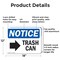 Signmission Trash Can (Right Arrow), 18 in W x Rectangle, Aluminum OS-2PACK-NS-A-1218-L-18724 - alternate 3